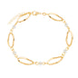 Pulseira oval com pedras banhado a ouro 18k