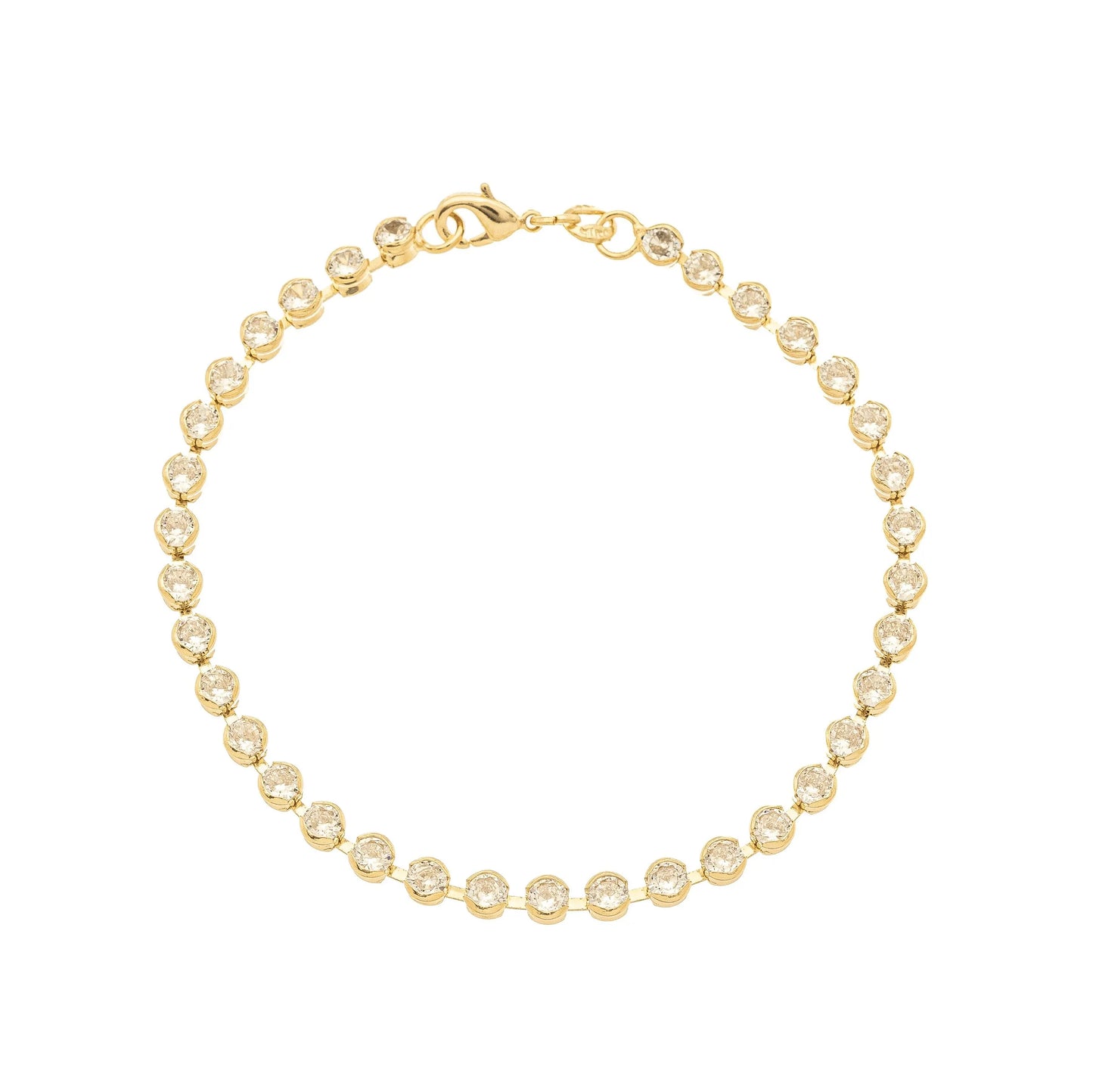 Pulseira com zircônias banhada a ouro 18k - Biju & Cia.
