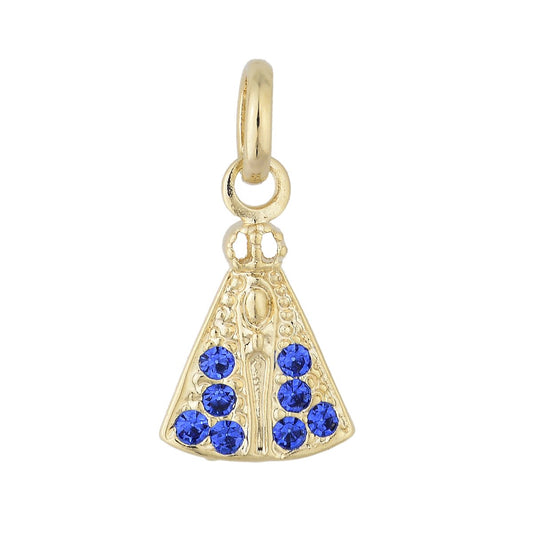 Pingente de Nossa Senhora de Aparecida com zircônia banhado a ouro 18k - Biju & Cia.