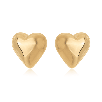 Brinco de coração banhado a ouro 18k - Biju & Cia.