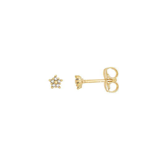 Brinco florzinha com zircônias banhado a ouro 18k - Biju & Cia.