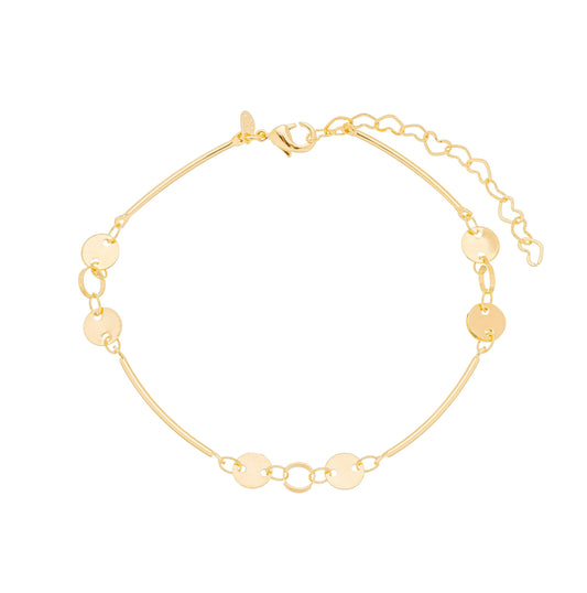 Pulseira medalhas banhada a ouro 18k