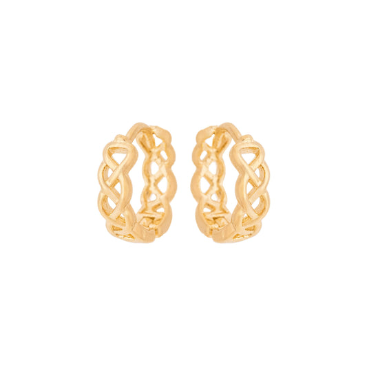 Argola articulada trançada banhada a ouro 18k - Biju & Cia.