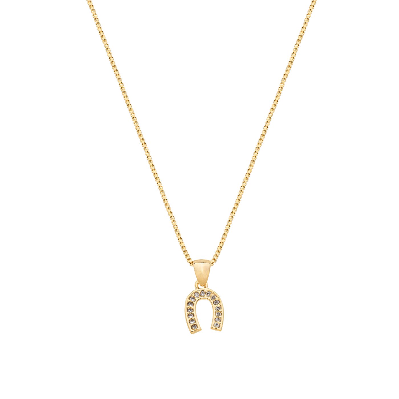 Gargantilha ferradura com zircônias banhada a ouro 18k - Biju & Cia.