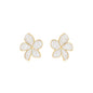 Brinco de flor com madre pérola banhado a ouro 18k - Biju & Cia.