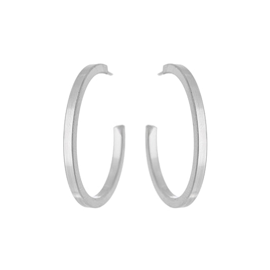 Brinco de argola quadrada em aço inox - Biju & Cia.