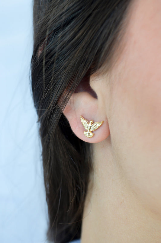 Brinco espírito santo banhado a ouro 18k - Biju & Cia.