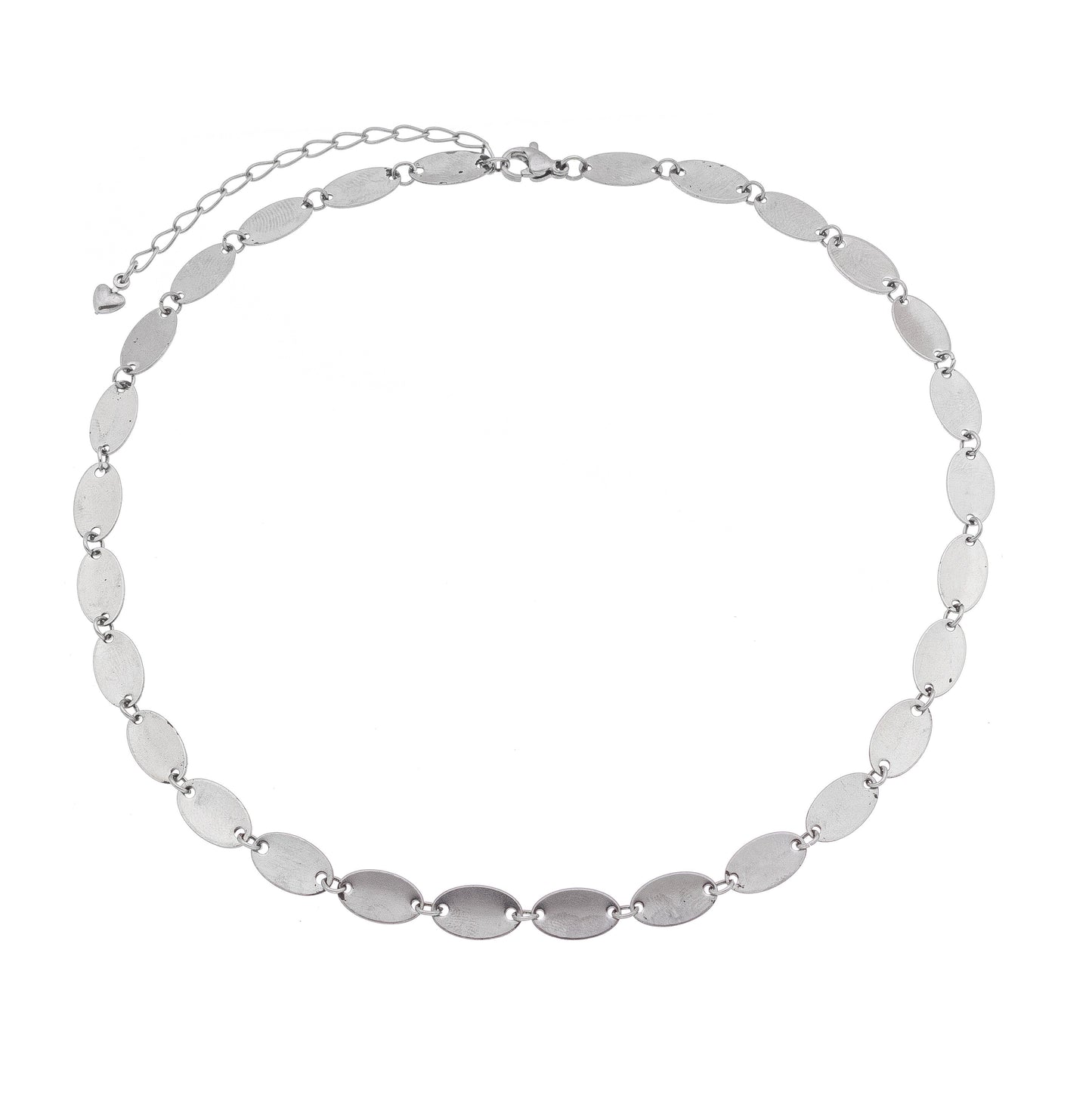Gargantilha choker oval em aço inox - Biju & Cia.