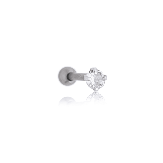Piercing solitário em prata 925 - Biju & Cia.