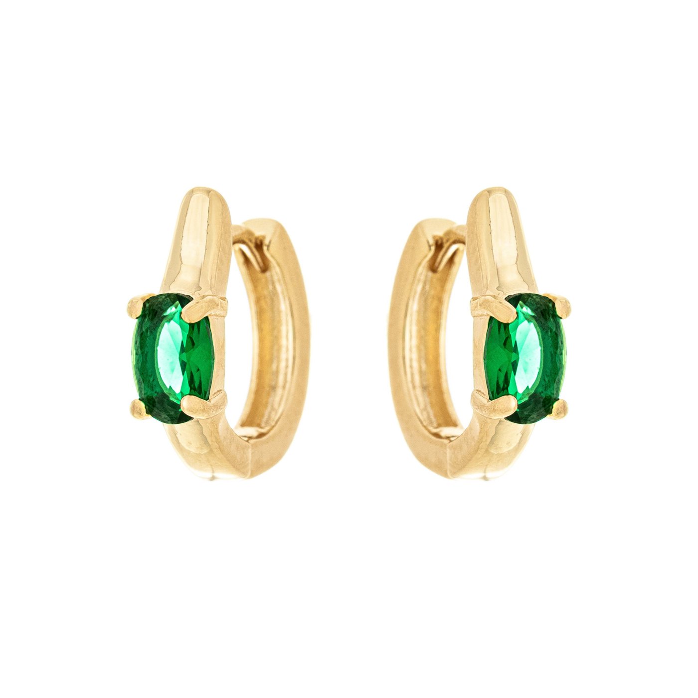 Argola articulada com pedra banhada a ouro 18k - Biju & Cia.