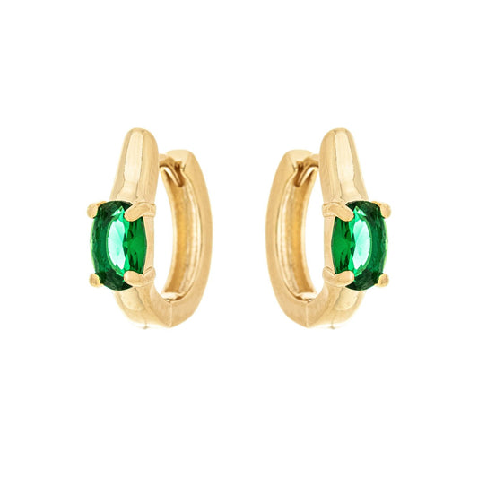 Argola articulada com pedra banhada a ouro 18k - Biju & Cia.