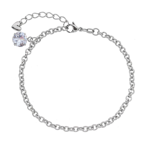 Pulseira com ponto de luz em aço inox
