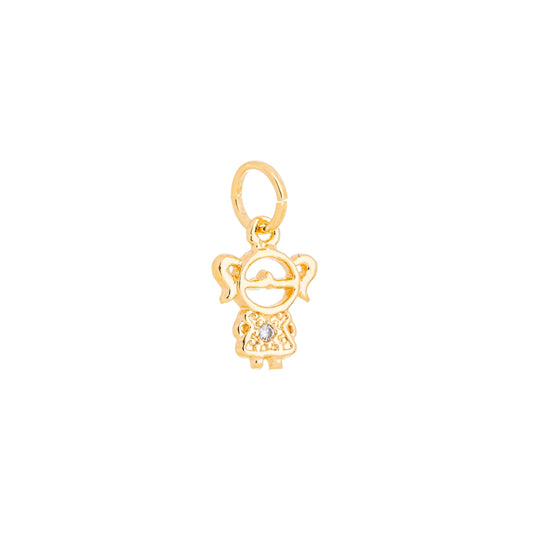 Pingente de menina com zircônia banhado a ouro 18k - Biju & Cia.