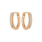 Brinco de argola articulada com zircônia banhado a ouro 18k