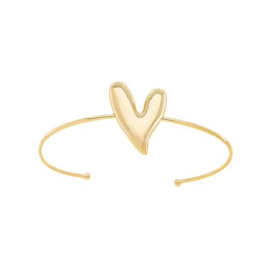 Bracelete com coração banhado a ouro 18k - Biju & Cia.