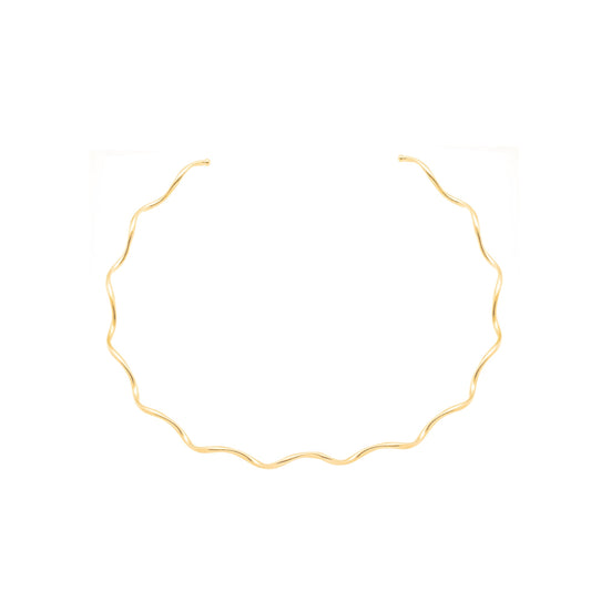 Colar choker aro ondulado banhado a ouro 18k - Biju & Cia.