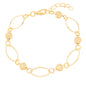 Pulseira navetes e bolinha banhada a ouro 18k