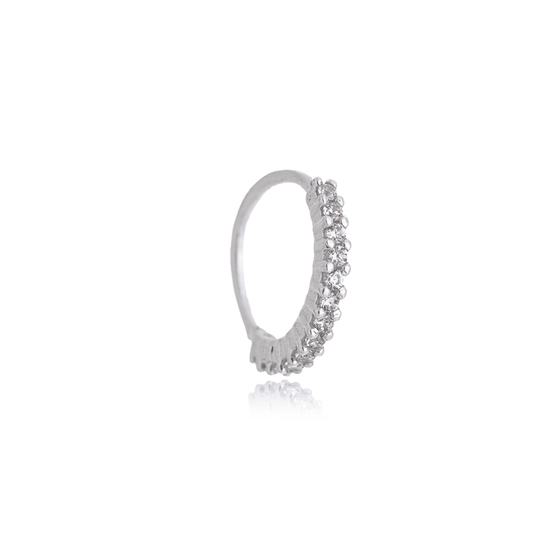 Piercing argolinha com zircônias em prata 925 - Biju & Cia.