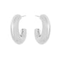 Brinco de argola de tubo oval em aço inox - Biju & Cia.