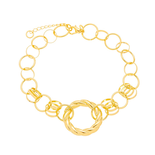 Pulseira círculos banhada a ouro 18k